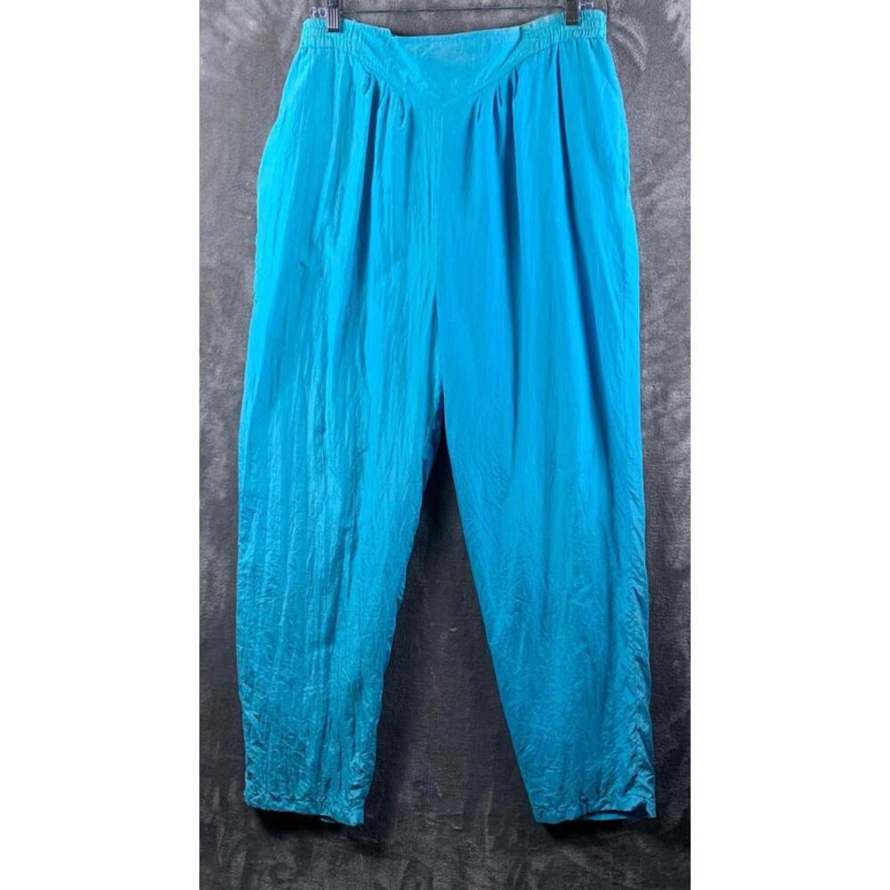 Vintage Restless Clothiers Silk Pants Elastic Waist Pockets Casual Pants (729)